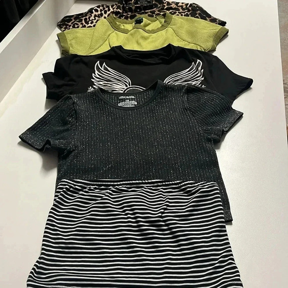 5 shirts bundle Rue 21 Wild Fable SHEIN juniors tops cropped tee tube top summer - Picture 1 of 14
